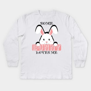 Bunny - Some bunny loves me Kids Long Sleeve T-Shirt